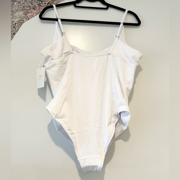 NWT ANDIE The Havana One-Piece Swimsuit - Built-In Bra white ribbed XL - Picture 5 of 6